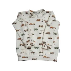 babyshirt met bouwvoertuigen