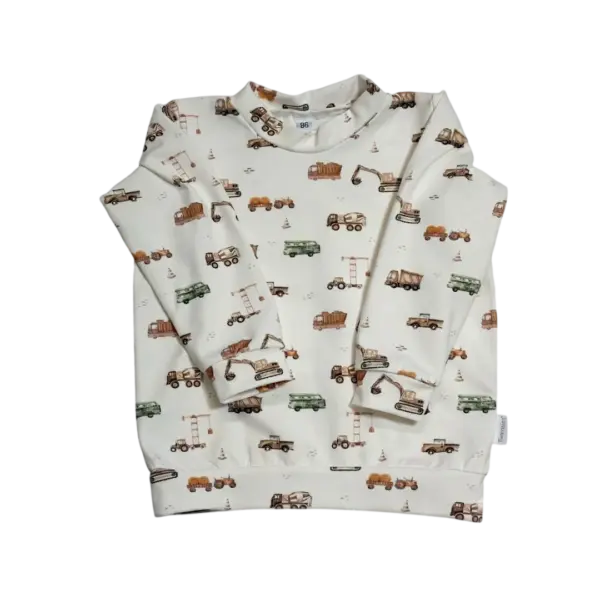 babyshirt met bouwvoertuigen