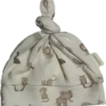 babymutsje met knoop en dierenprint