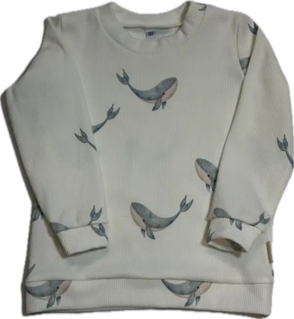 Shirt rib blauwe walvis