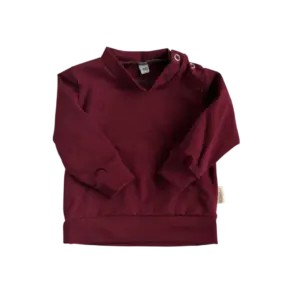 Effen bordeaux babyshirt met lange mouw van Twensies
