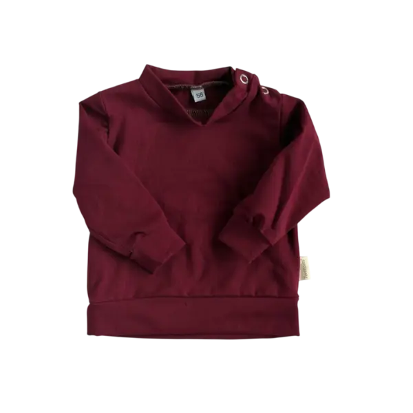 Effen bordeaux babyshirt met lange mouw van Twensies