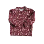 Babyshirt met lange mouw in bordeaux met kleine bloemen van Twensies