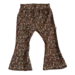 Flared broek voor kinderen met kleine bruine bloemen van Twensies