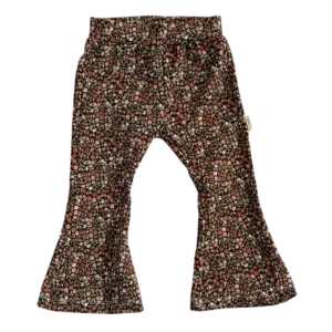Flared broek voor kinderen met kleine bruine bloemen van Twensies