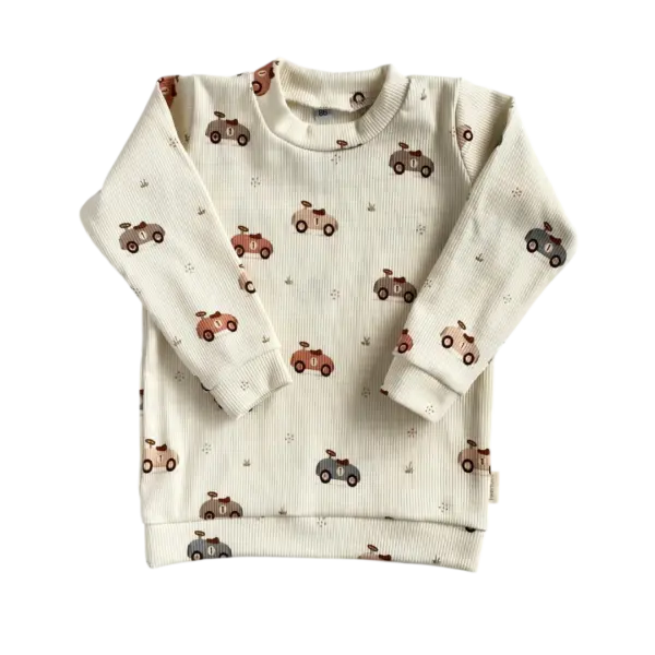 Kindershirt met lange mouw en autootjes print van Twensies