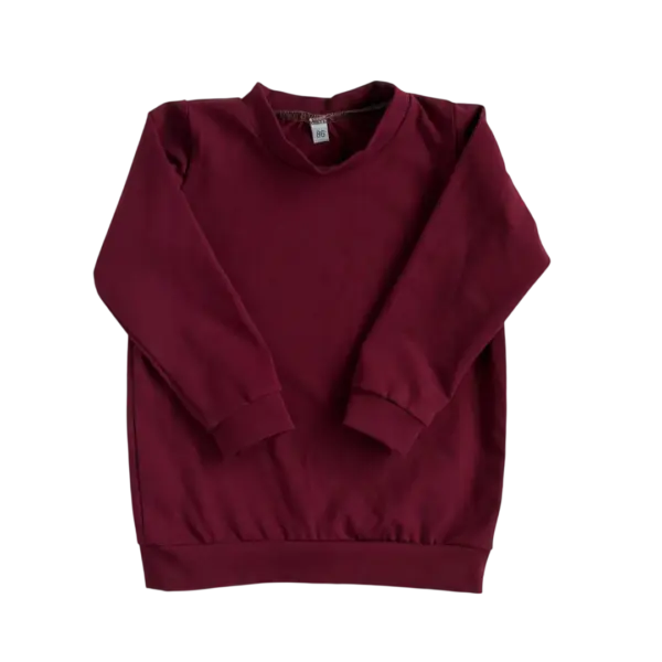 Effen bordeaux kindershirt met lange mouw van Twensies