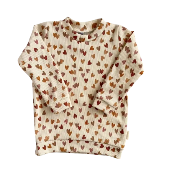 Kindershirt met lange mouw en hartjes print van Twensies