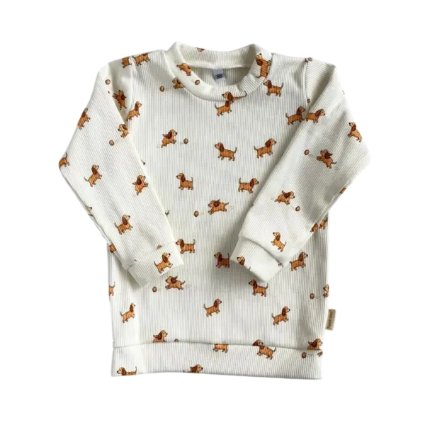 Kindershirt met lange mouw en hondjes print van Twensies