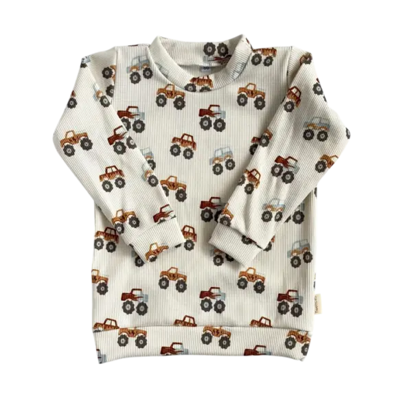 Kindershirt met lange mouw en monstertruck print van Twensies