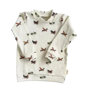 Kindershirt met lange mouw en vliegtuigjes print van Twensies