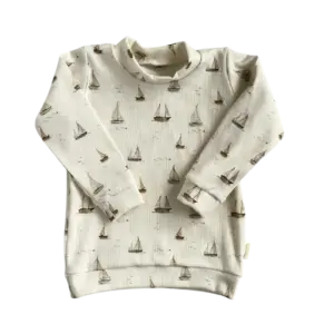 Kindershirt met lange mouw en zeilbootjes print van Twensies