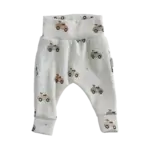 Babybroekje met autootjesprint in naturel ribstof van Twensies