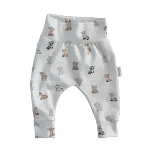 Babybroekje met pasgeboren dierenprint in naturel van Twensies