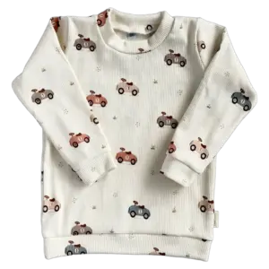 Kindershirt met autootjes in naturel van Twensies