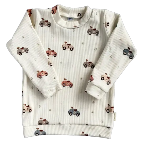 Kindershirt met autootjes in naturel van Twensies